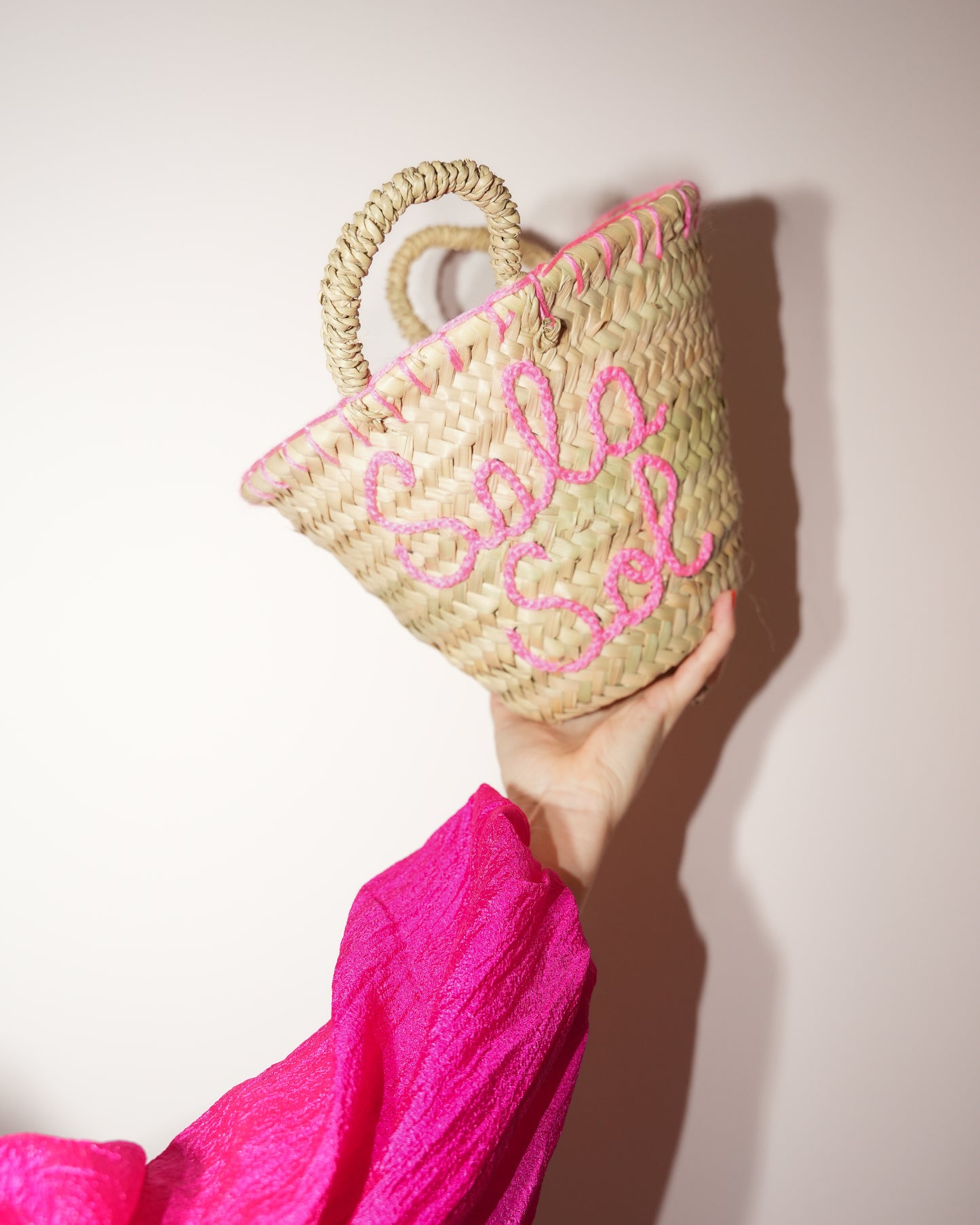 Tas Raffia Mini - roze