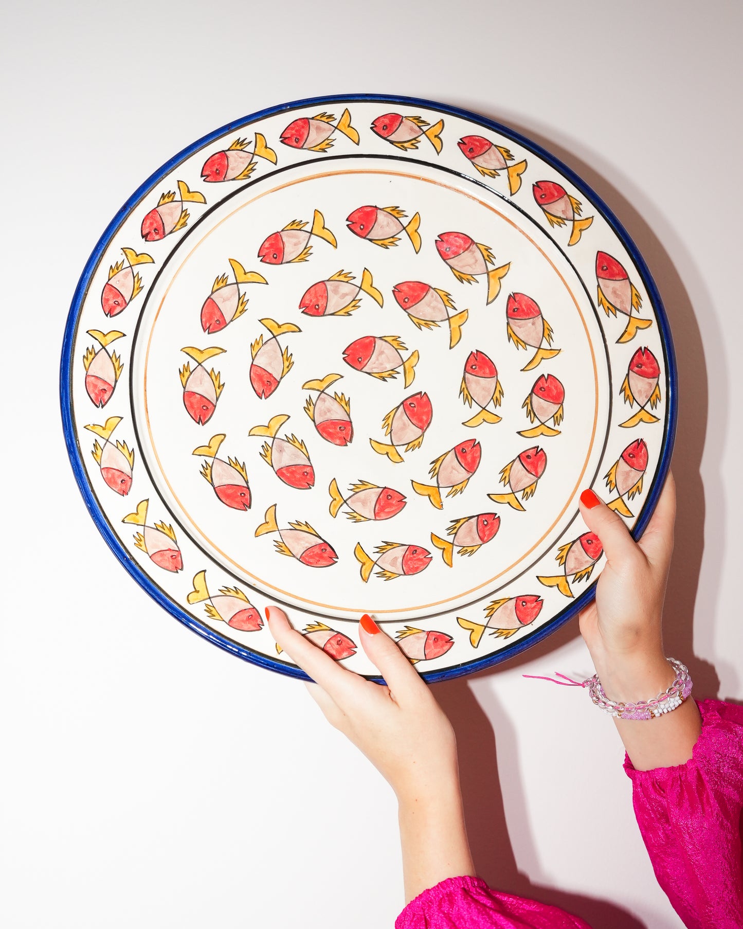 Salad Plate Large Vis - blauw