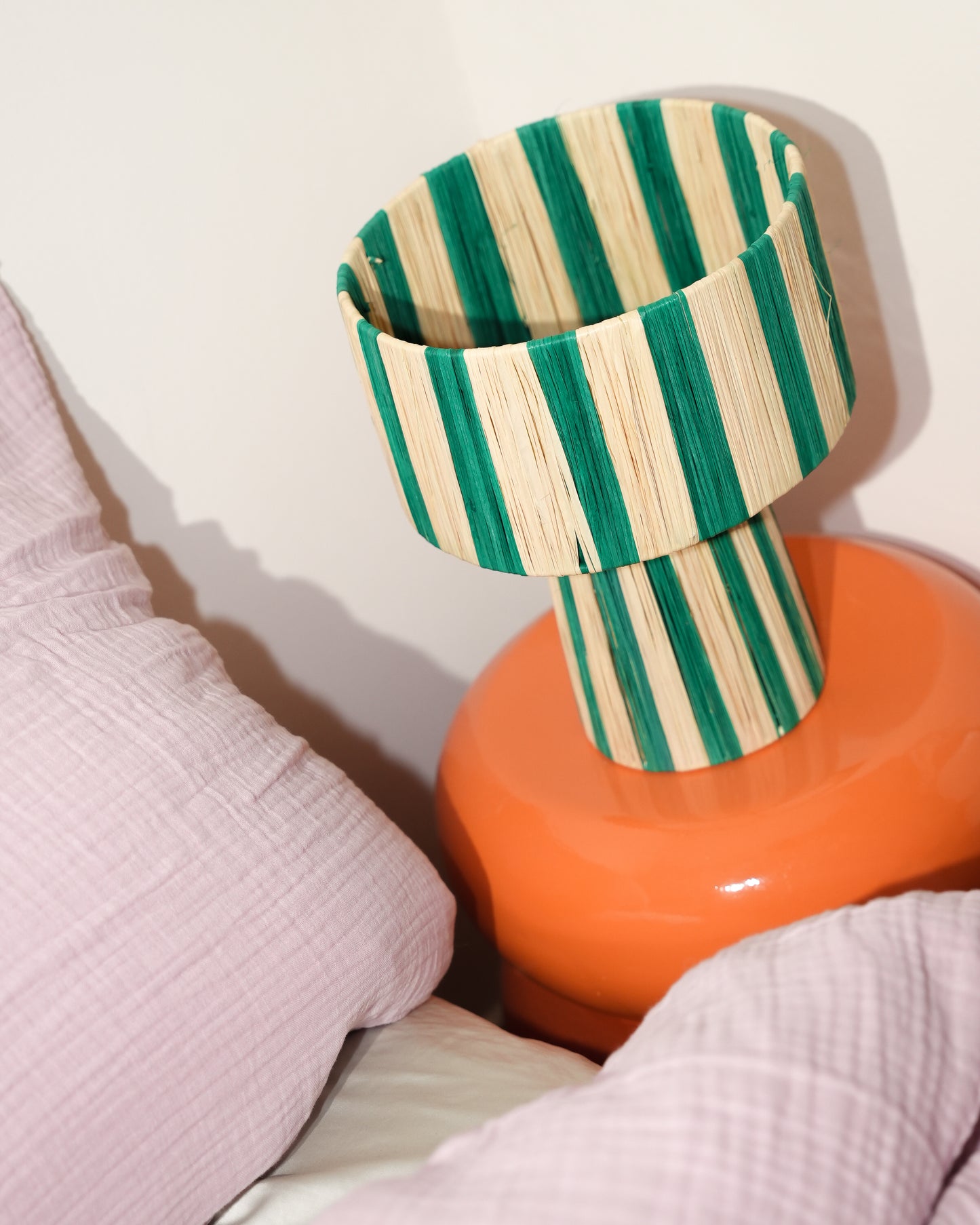 Lamp Raffia - groen beige
