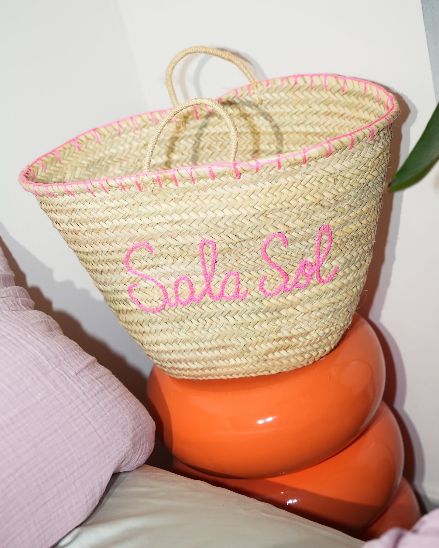 Tas Raffia Big - roze