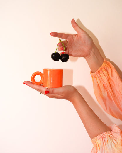 Espresso Cup Met Oor per 2 - oranje