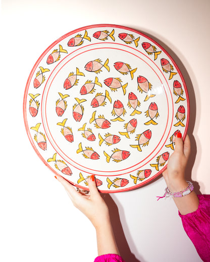 Salad Plate Large Vis - roze