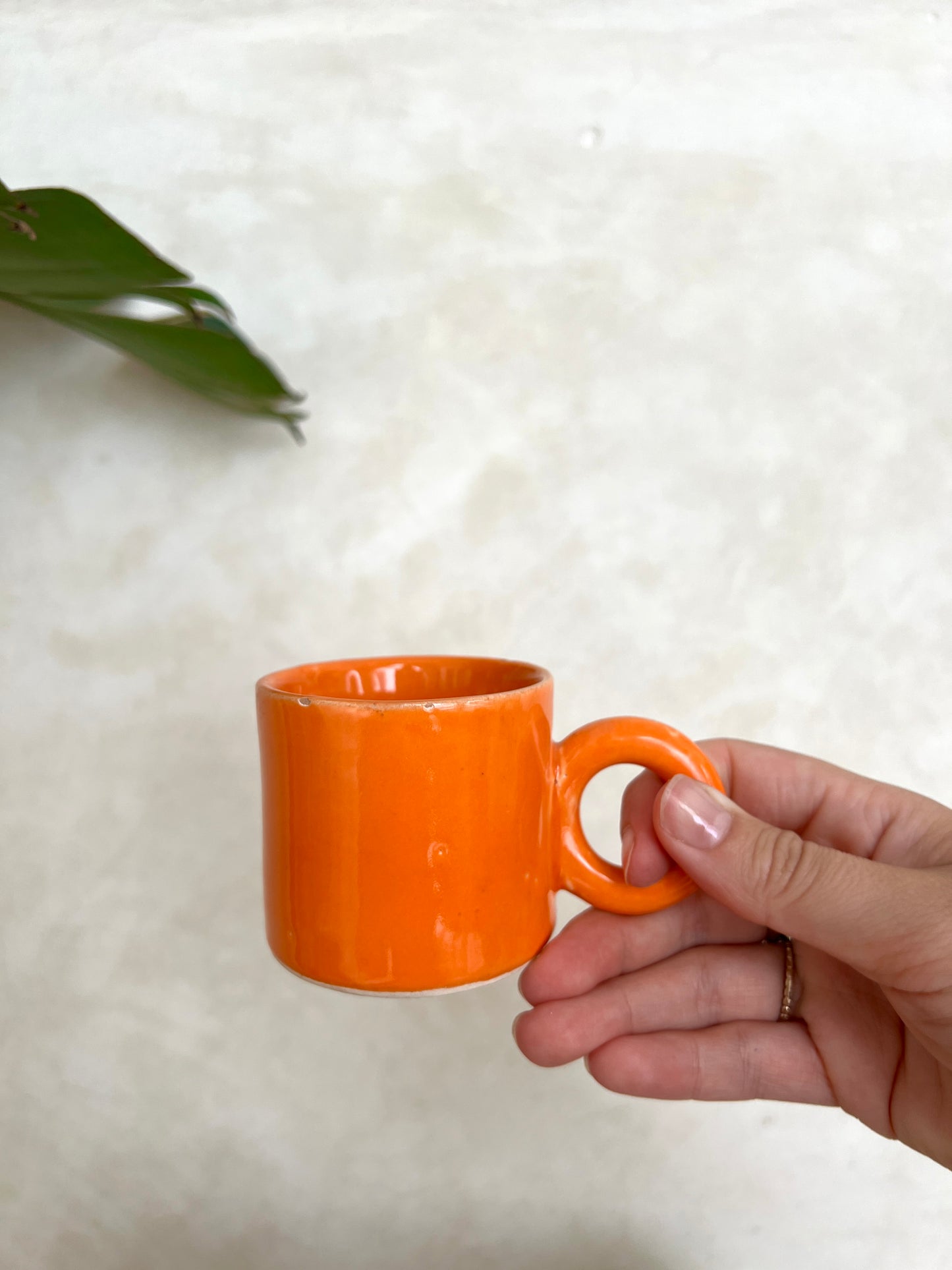 Espresso Cup Met Oor per 2 - oranje