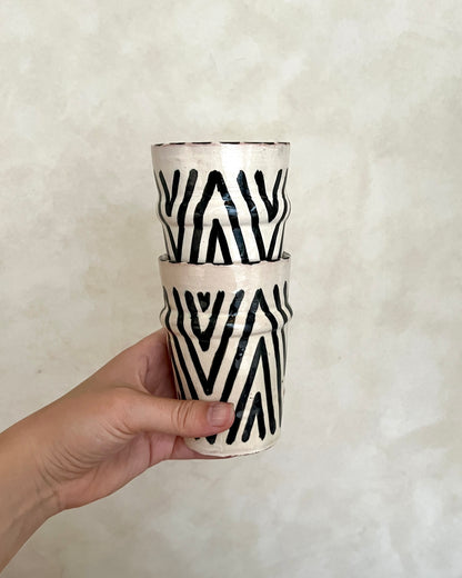 Lungo Cup Zebra per 2 - zwart wit