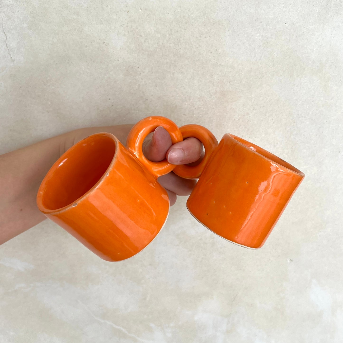 Espresso Cup Met Oor per 2 - oranje