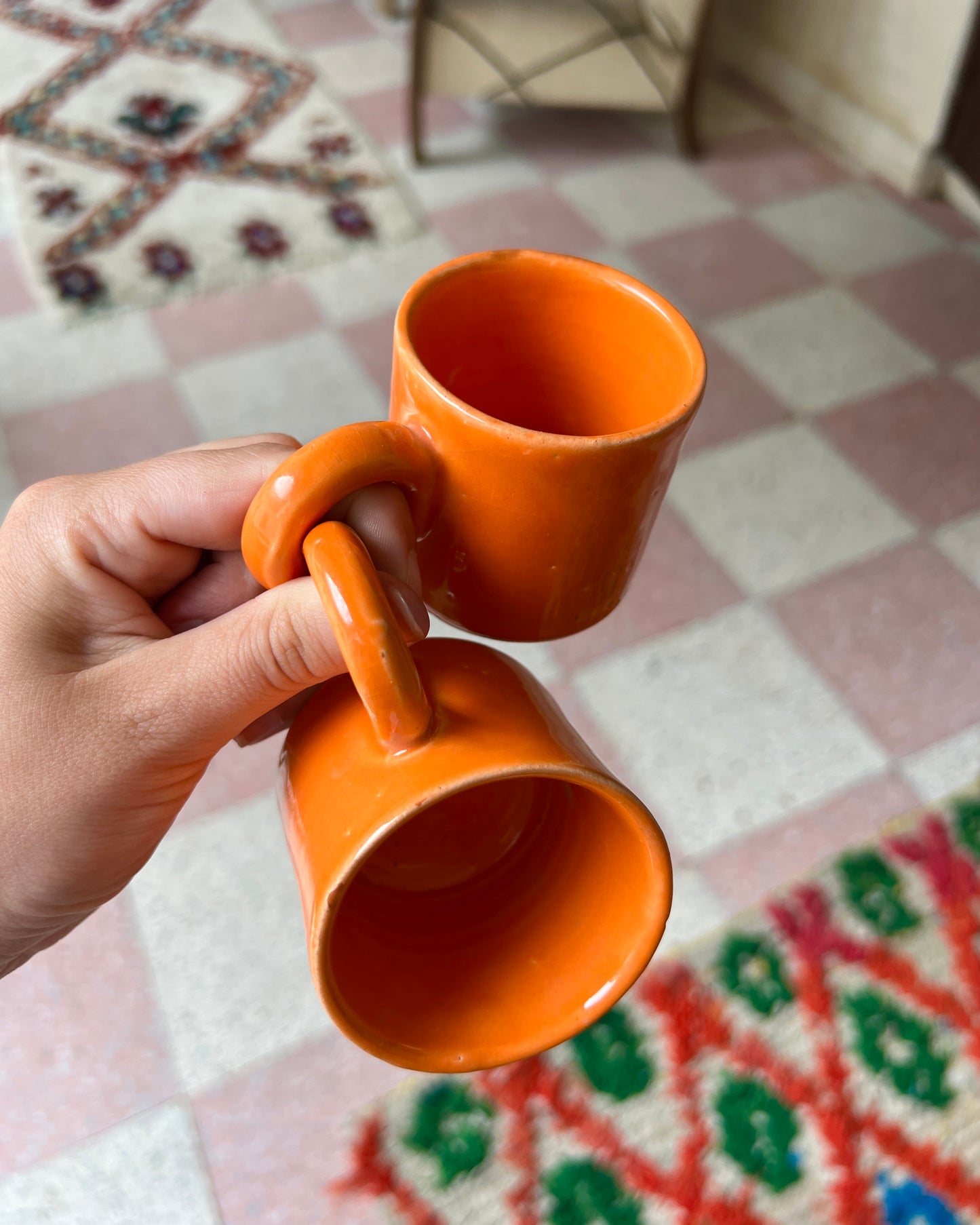 Espresso Cup Met Oor per 2 - oranje